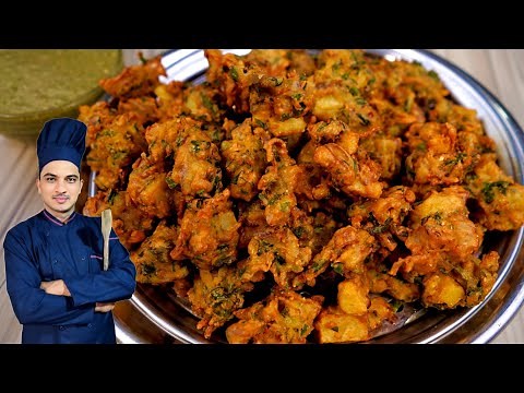 Authentic pakora Recipe With Green Chutney|Crispy Pakora Recipe|Chef M Afzal|
