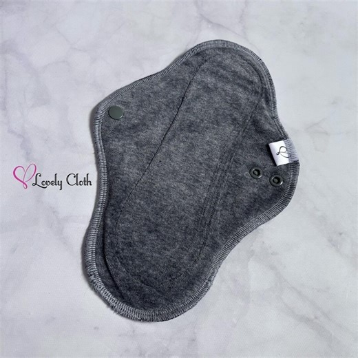 Charcoal 10” Regular Cloth Pad. Cloth Menstrual Pad. Reusable. Periods - Etsy