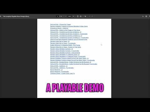 The Slot Simulator Prompt Library - Table of Contents