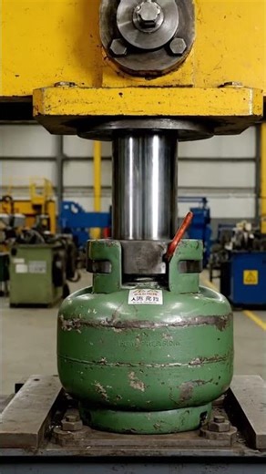 Hydraulic Press vs Gas Cylinder 💥 Will it Explode #shorts