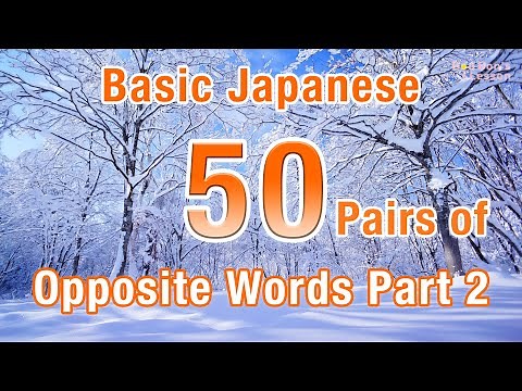 50 Pairs of Basic Japanese Opposite Words Part 2