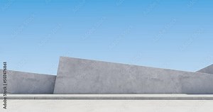 Seamless loop movement along of abstract geometric architecture elements. Modern architecture design.