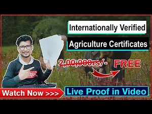 Free online International Agriculture courses | agriculture certificate online | agri certificate