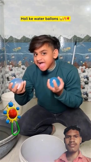 Holi Water Balloon Video 😂 #shorts #funny #comedy #youtubeshorts