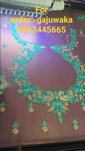 Computer embroidery design work green 💚 special #saree #traditinal #blouse #computerembroidery