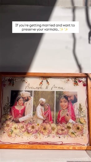 D-ART | Devanshi on Instagram: "Preserving LOVE.❤️ DM to customise in clock, frame, name stand. #varmala #varmalapreservation #varmalapreserved #resinvarmalapreservation #resinvarmala"