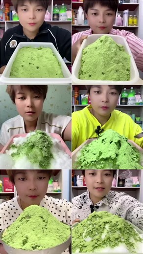 15 Matcha-Flavored Ice Eating ASMR Compilation
