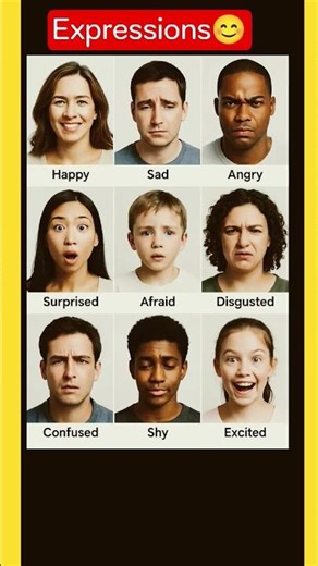 expressions!😊😞😃#expression #vocabulary #english