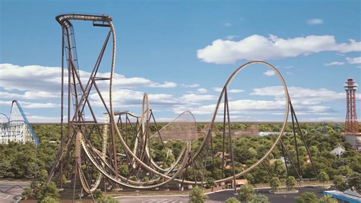 What's a giga dive coaster? Let us show you! Six Flags Over Texas in Arlington has unveiled plans for Tormenta Rampaging Run, billed as the tallest, fastest, longest and first-ever giga dive coaster in the world. The new ride, set to open next year, will elevate riders to 309 feet, drop them down a record 285 feet and reach speeds up to 87 mph. Get ready for thrills! 🎢 https://bit.ly/46n2QHQ | City of Arlington, TX - City Hall