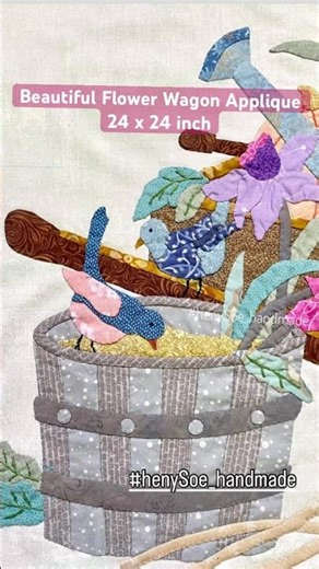 Hand applique/ Beautiful flower wagon applique/ Aplik jahit tangan