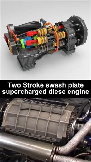 Inside a Two-Stroke Swashplate Supercharged Diesel Engine #shorts
