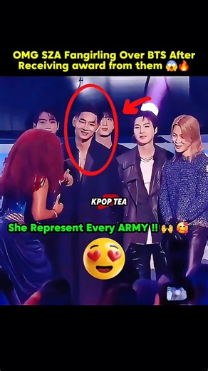 😍SZA Fangirling Over BTS On Amas Stage after Award #bts#btsshorts#btsarmy#taehyung#jungkook#jimin#rm