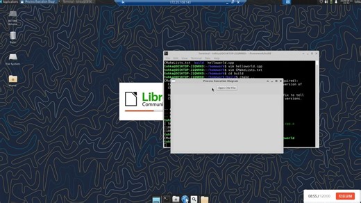 Ubuntu系统下使用CMake和wxWidgets来编译HelloWorld和绘画出程序的执行图