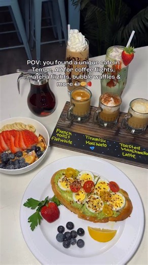 Tempe’s coffee scene just keeps leveling up and Skyluxx Coffee — with its recently updated interior and menu — should be popping up on every coffee lover’s radar. ☕️🧇 Located right off Southern Ave, @the.skyluxx blends sleek, modern vibes with a creative drink menu that includes signature seasonal offerings, plus their iconic hot and iced coffee and tea flights. They’re also known as the “home of the protein bubble waffle”, but you won’t want to skip the pastry case either. 👀 Part coffee shop 