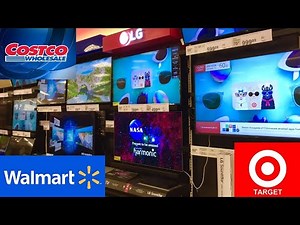 COSTCO WALMART TARGET TELEVISIONS SMART TVS SOUNDBARS SHOP WITH ME SHOPPING STORE WALK THROUGH 4K