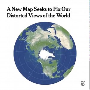 46K views · 304 reactions | No flat map of our round world can be perfect. Distortions in distance, scale and size arise when we flay out the whole planet on a single page or screen. This new map, double-sided like a vinyl record, aims to minimize those distortions. https://nyti.ms/3qYsb3y | The New York Times | Facebook