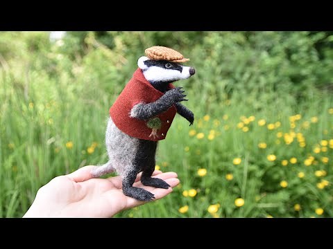 Needle Felt A Lifelike Poseable Badger Doll - The Wishing Shed - Needle Felting Made Easy