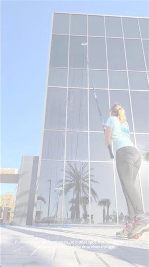 How We Safely Clean High Windows Water-Fed Pole Explained #shorts