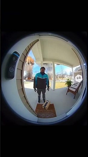 Amazon Driver Delivers Package as HOUSE EXPLODES Behind Him… Ring Cam Footage 😱🔥📦 #viral #shorts