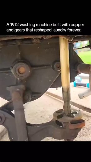explain_eduverse_ on Instagram: "This 1912 washing machine, built from copper, gears, and hand-cranked mechanics, represents one of the biggest turning points in household history. . . Before electricity and modern appliances, machines like this used intricate gear systems to agitate clothes, replacing hours of exhausting hand-washing with a smoother, faster process. . . Its copper drum, mechanical arms, and precise engineering made laundry a completely different task — transforming it from back