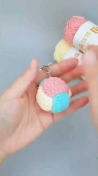 Fun and easy 3-color ball crochet tutorial is here! 🧶 Easy Crochet Keychain Tutorial for Beginners