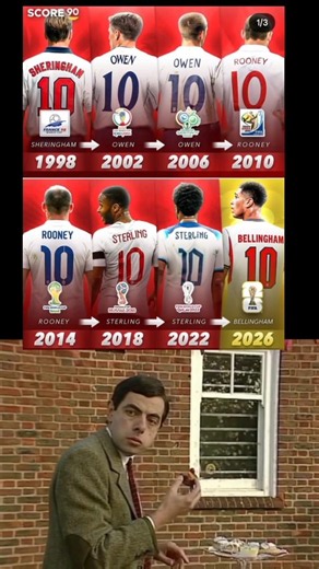 England's No.10 Evolution 😳 From Sheringham to Bellingham! 🏆🔥