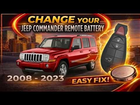 How to change the battery on a 2008-2023 Jeep Commander key fob remote CR2032 (4 button fob remote)