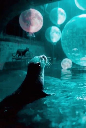 #swim swim # otter # glitch Ai