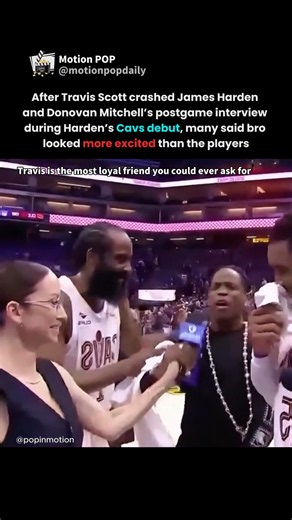 travis scott crashed harden and donovan mitchell’s interview like he was on the team #travisscott