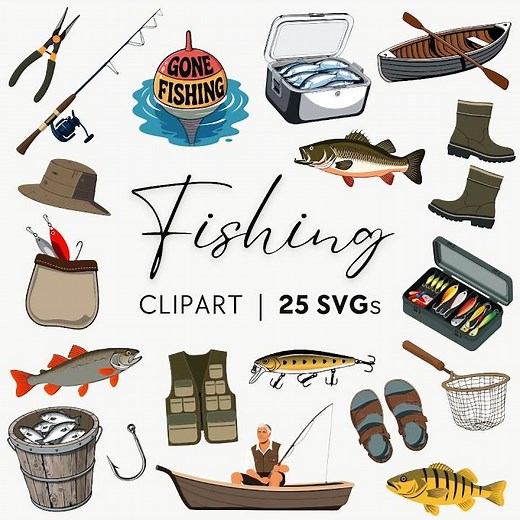 Fishing Clipart – 25 SVG Images (Scalable Vector Graphics)