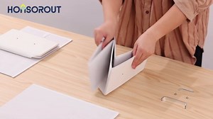 Homsorout Stackable Storage Drawers - 2 Tier Closet Drawers, Closet Organizer with Metal Handles, Night Stand with Collapsible Bins, Fabric Dresser for Bedroom, Dorm, Office, White, 2 Pack