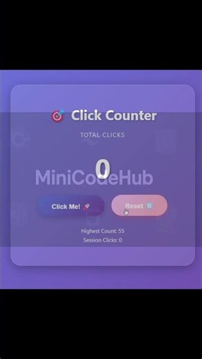 Button Click Counter with Animation (HTML, CSS & JavaScript) #html #css #javascript #webdev