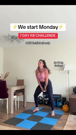 ⚡ We start Monday ⚡ 7 Day KB Challenge 🔥 Only ONE kettlebell needed 👏 Who’s joining? Comment “I’M IN” 👇 #kettlebellchallenge #homeworkout #fitover40 #beginnerworkout #womensfitness