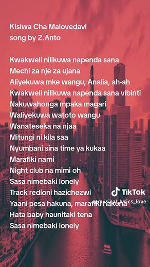 Kisiwa Cha Malovedavi by Z.Anto: Emotional Bongo Song Lyrics