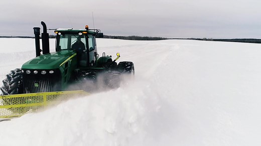 John Deere 9530 plowing snow #fyp #farm #johndeere #farmer