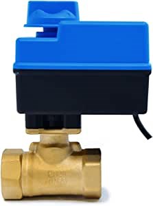2-way NPT 3/4” Proportional Modulating Motorized Electric BrassBall Valve, 24V AC, On/Off Auto Return Electrical Position Feedback