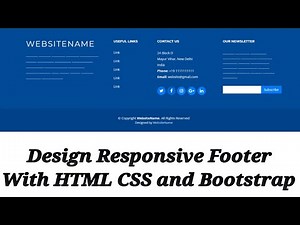 Design Responsive Footer With HTML CSS and Bootstrap