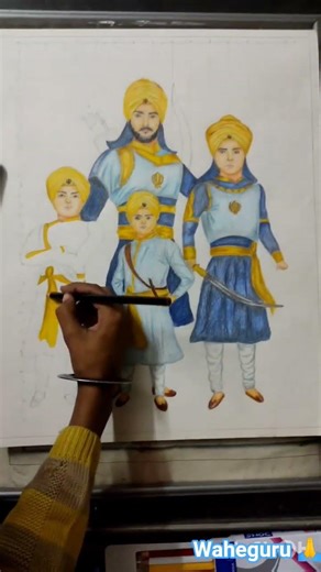 Chaar sahibzaade drawing 🙏 #ad #trending #shorts #ytshorts #art #drawing