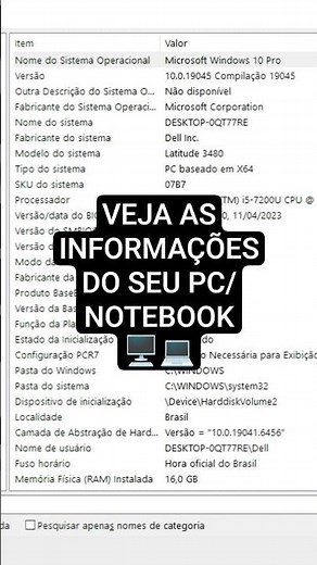 COMO VISUALIZAR INFORMAÇÕES DO SISTEMA (PC OU NOTEBOOK)