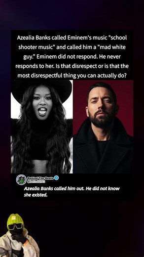 Azealia Banks called Eminem's music school shooter music.#Eminem #AzealiaBanks #HipHop #Controversy