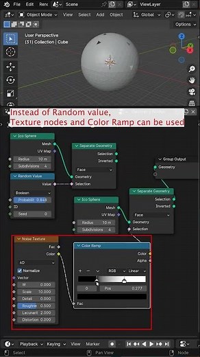 How to select random faces - Blender3D Geometry Nodes(#Shorts) #blender3d #tutorial