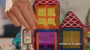 Magnetic Tiles Road Set, Magnetic Building Blocks for Toddlers, STEM Construction Toys for Kids Ages 3+, Gifts Toys for Boys & Girls - 38 PCS