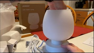 ONEWISH Touch Control Bedside Table Lamp - Modern Table Lamp for Bedroom Living Room Reading, White Opal Glass, LED Bulb, 3 Way Dimmable Desk lamp