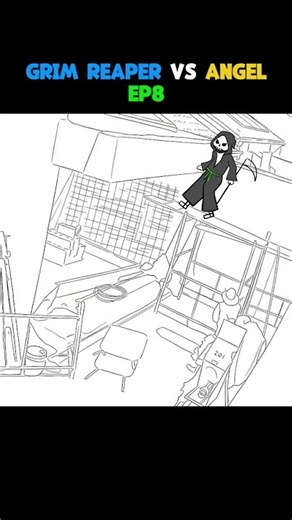 Grim Reaper Vs The Angel Ep8 #funny #animation #illustration #grimreaper #angel #humor