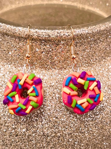 Mini Donut Polymer Clay Earrings - Etsy