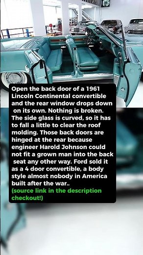 Open the Door on This Lincoln and the Rear Window Drops Itself #shorts #car #automobile