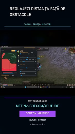 Metin2 Farmbot România: distanță configurabilă față de obstacole