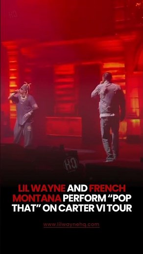 Lil Wayne and French Montana performing "Pop That" live on the Tha Carter VI Tour! 🎤🔥