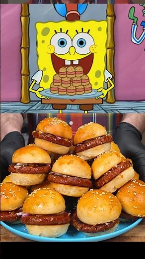 Weenie Patty Pile Up Servin' Bun Fun By The Trayful!🍔 #shorts #hotdog #sliders #spongebob