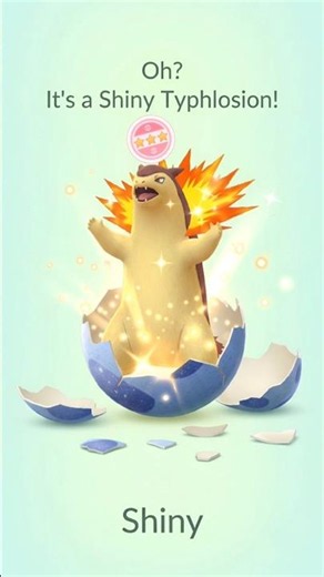 Got Crazy Iv's Shiny Typhlosion from 1km Eggs! #shorts #hatch #shiny #rare #pokemon #ultragoo
